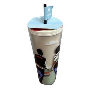 LOU+STARBUCKS Black History Month DAMON BROWN Cold Cup Tumbler w/Straw 24oz New